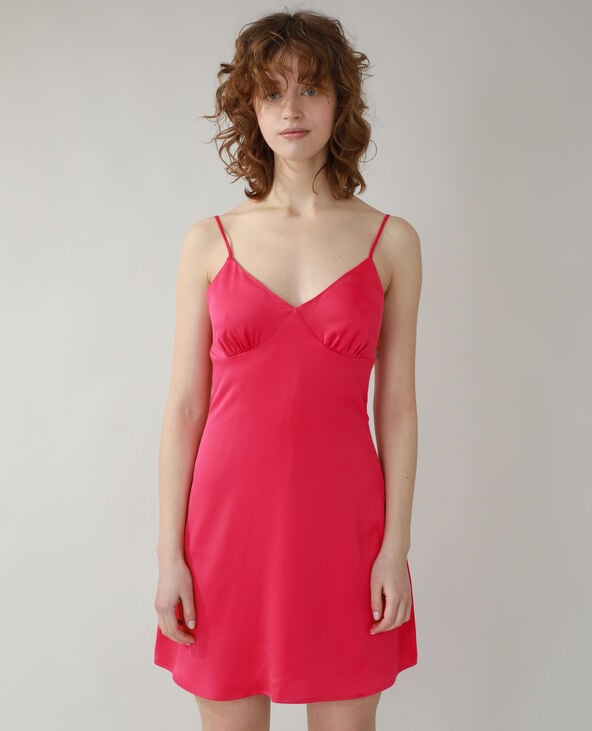 Robe en satin rose fuchsia - Pimkie