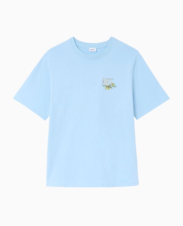 T-shirt oversize avec print poitrine et dos bleu - Pimkie