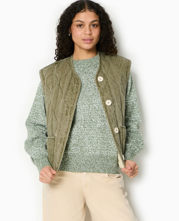 Veste matelassée sans manches vert - Pimkie