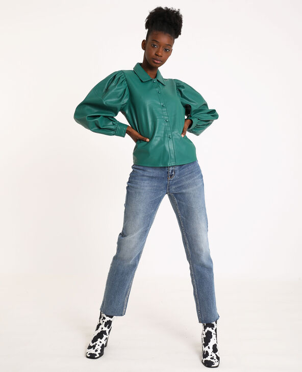 Chemise en simili cuir vert foncé - Pimkie