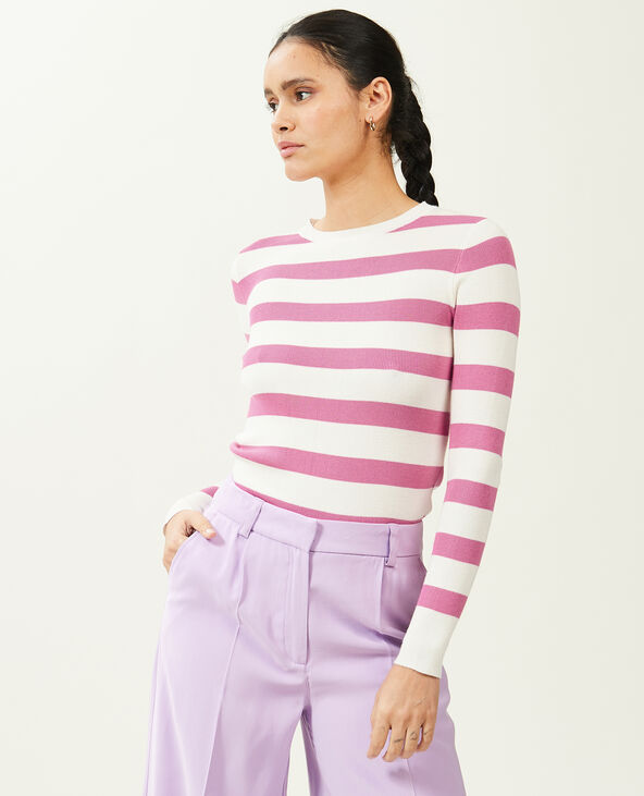 Pull moulant col rond blanc - Pimkie