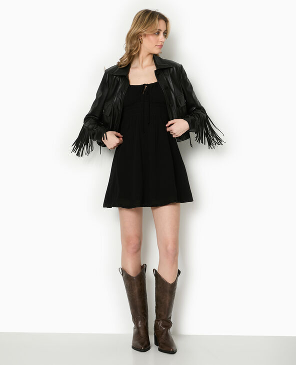 Robe bretelles encolure empire noir - Pimkie