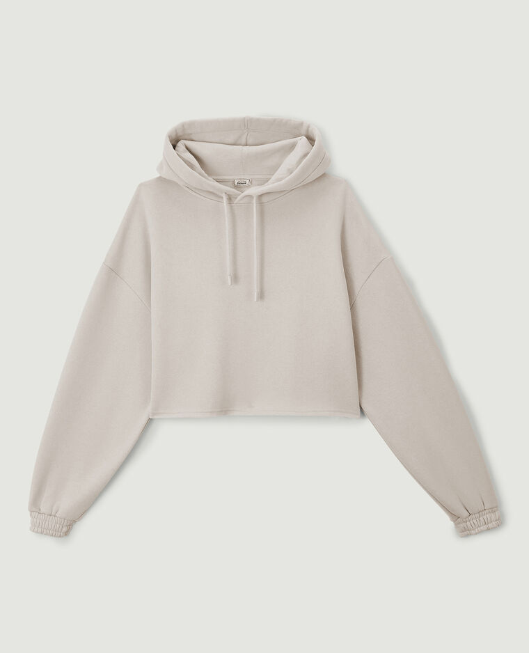 Sweat capuche cropped taupe - Pimkie