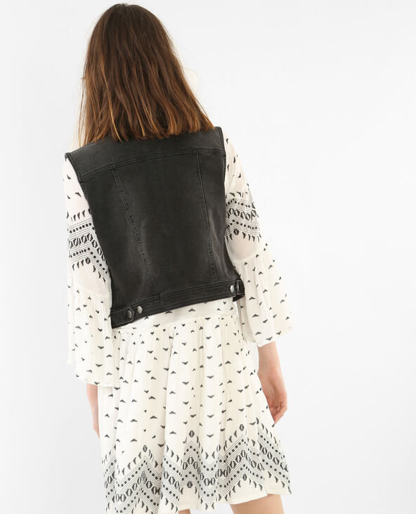 Veste en jean sans manches gris foncé - Pimkie