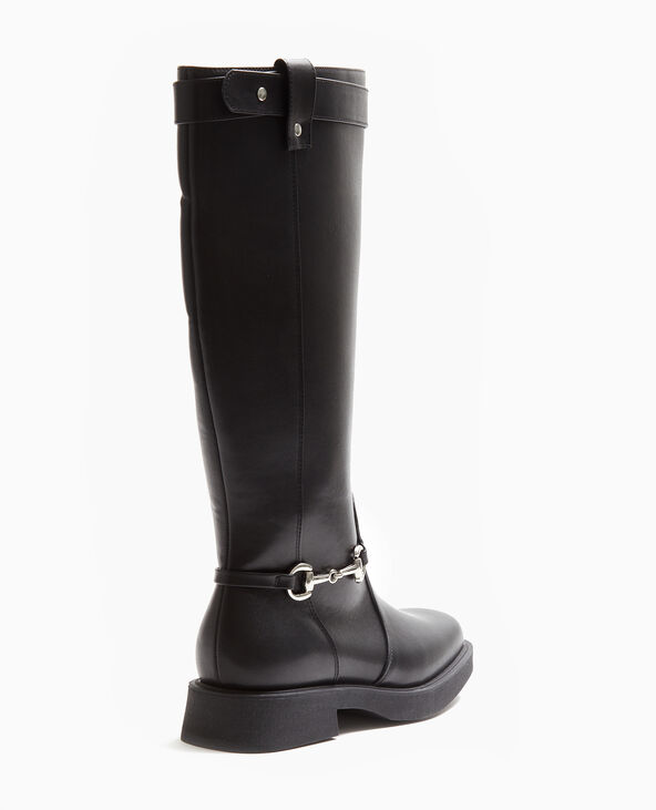 Bottes cavalières bouts carrés noir - Pimkie
