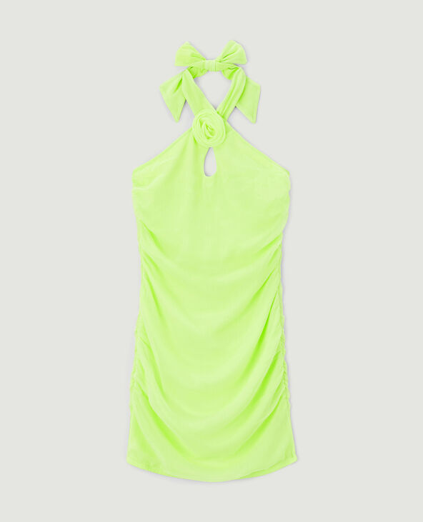 Robe courte encolure américaine vert anis - Pimkie