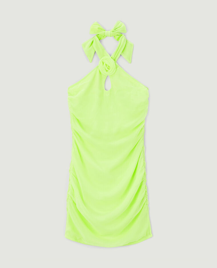 Robe courte encolure américaine vert anis - Pimkie