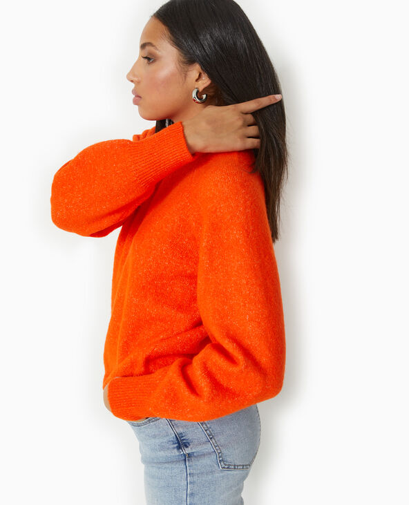 Pull oversize col rond manches raglan orange - Pimkie