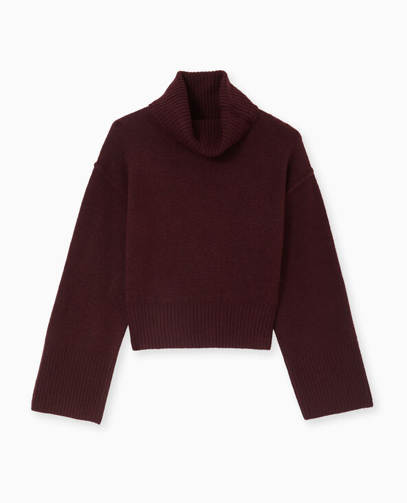 Pull col boule avec manches larges bordeaux - Pimkie