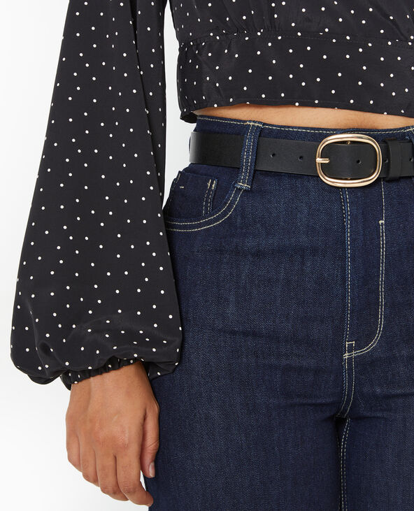 Ceinture avec boucle ovale noir - Pimkie