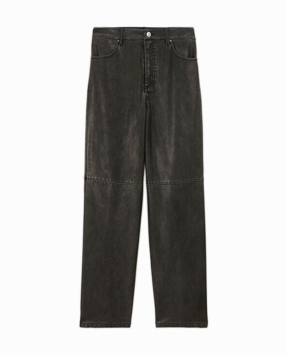 Pantalon droit en simili gris foncé - Pimkie