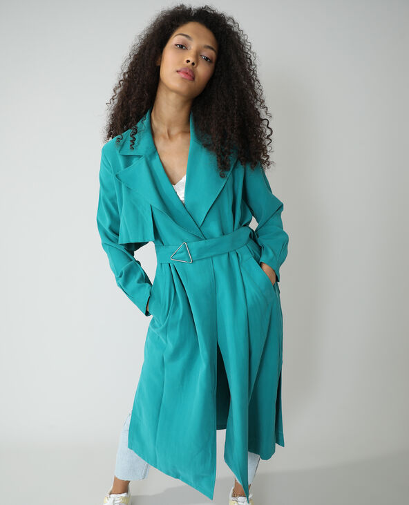 Trench long vert émeraude - Pimkie
