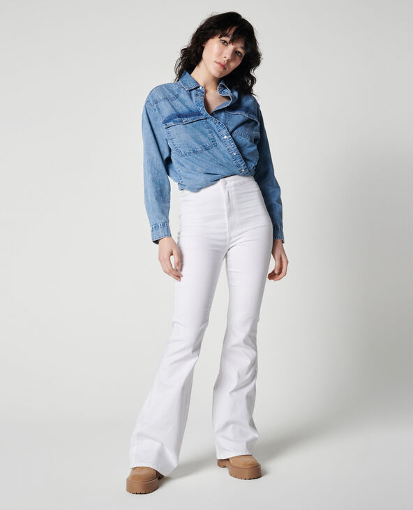 Jean flare on sale blanc