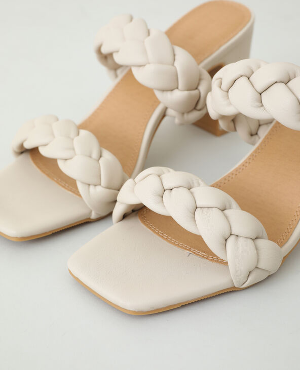 Mules à talons tressées rose clair - Pimkie