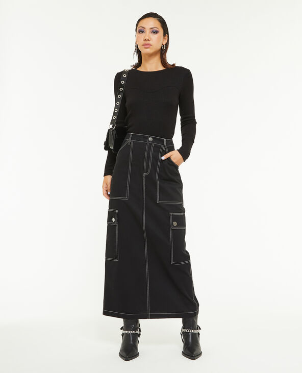 Top manches longues effet corset noir - Pimkie