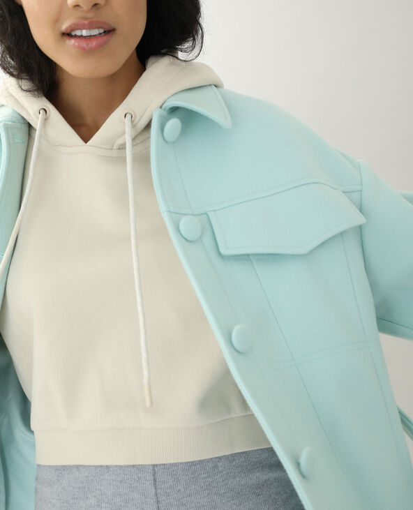 Manteau drap de laine vert de gris - Pimkie