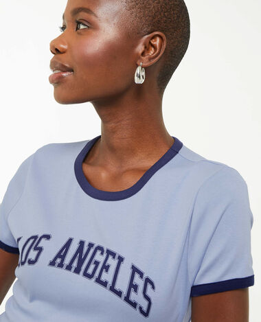 T-shirt manches courtes avec bords contrastés bleu - Pimkie