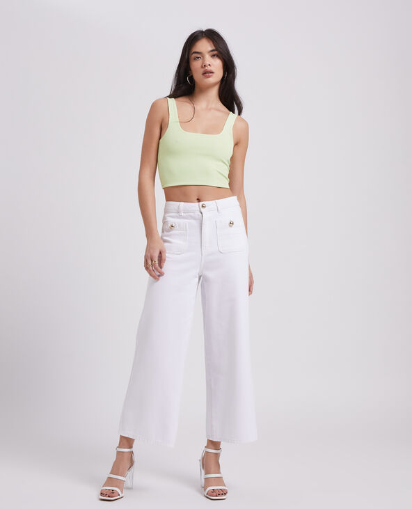 Jean wide taille haute blanc - Pimkie