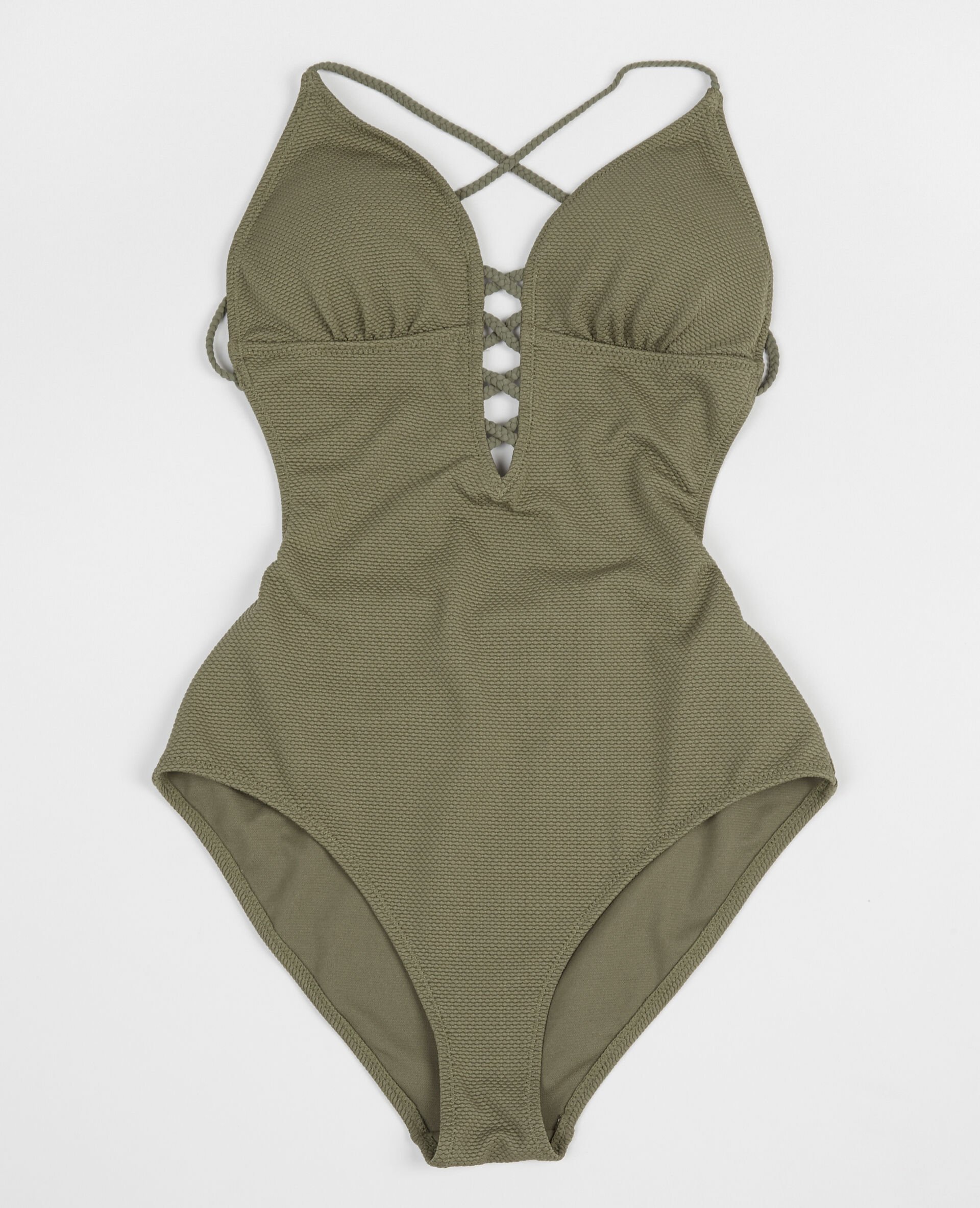 Maillot de bain une pièce kaki - 902365C47A05 | Pimkie