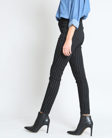 Pantalon skinny rayé noir - Pimkie