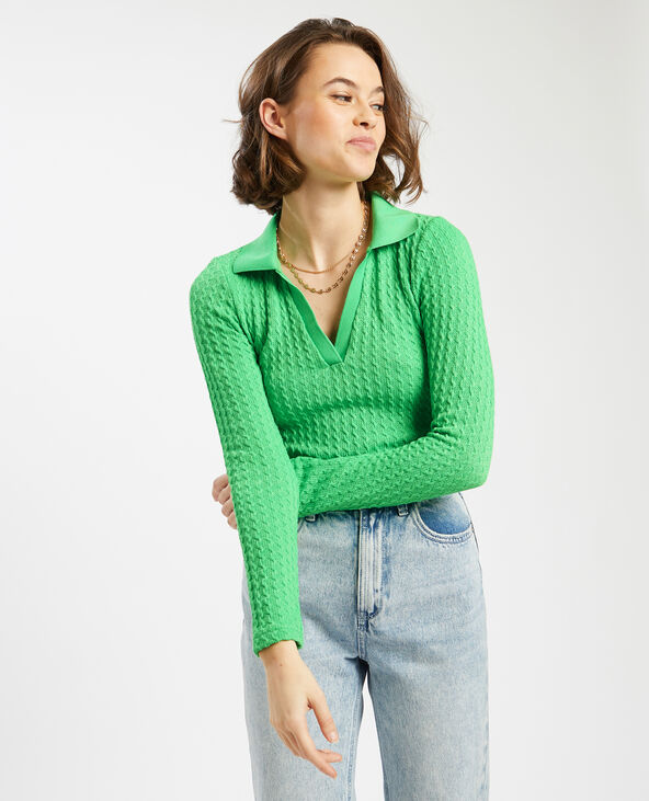 T-shirt polo torsadé vert olive - Pimkie