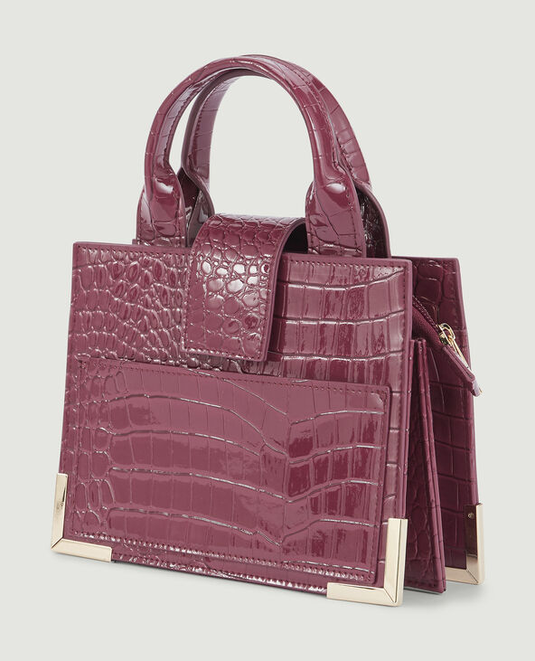 Sac boxy effet croco verni violet - Pimkie
