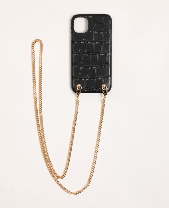 Coque compatible iPhone avec bandoulière noir - Pimkie