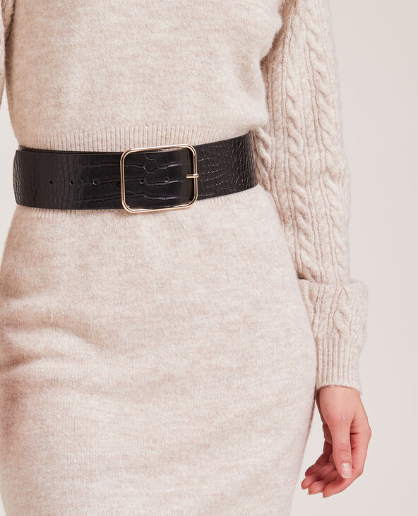 Ceinture large grande boucle noir - Pimkie