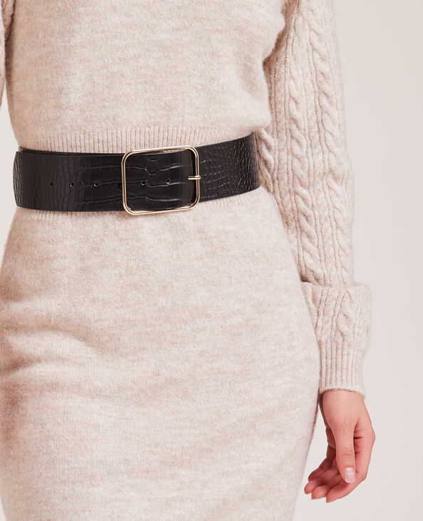 Ceinture large grande boucle noir - Pimkie