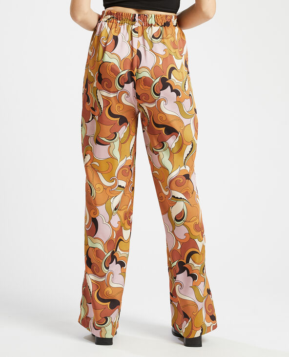 Pantalon fluide et large orange - Pimkie