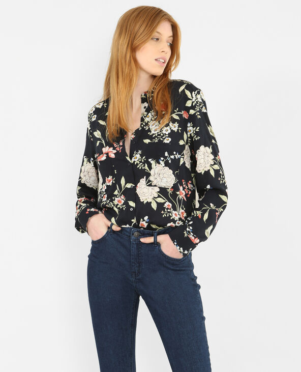 Chemise imprimé fleuri noir - Pimkie