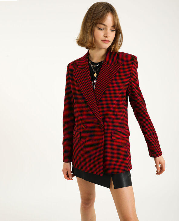 Veste vichy bordeaux - Pimkie
