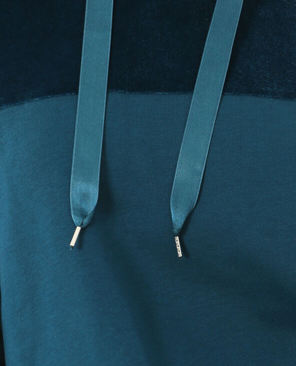 Sweat bimatière bleu foncé - Pimkie