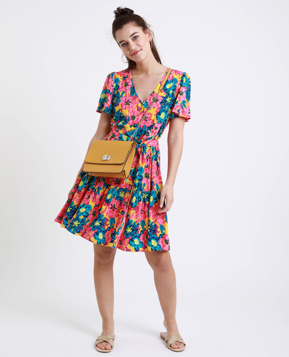 Robe à fleurs rose fuchsia - Pimkie