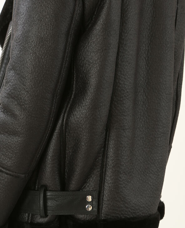 Blouson simili peau huilée noir - Pimkie