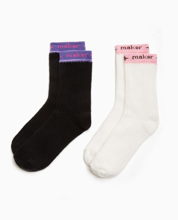 Paire de chaussettes en maille bouclette blanc - Pimkie