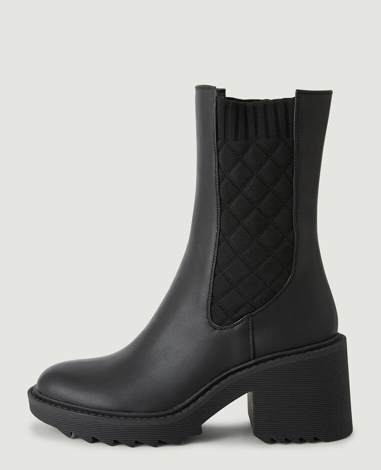 Bottines chelsea à élastiques quadrillés noir - Pimkie