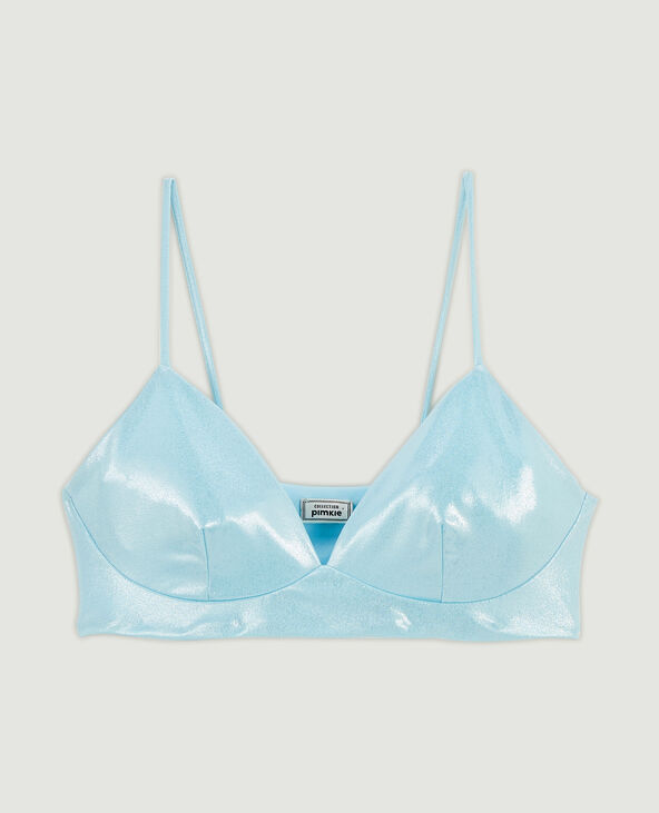 Brassière maille brillante bleu clair - Pimkie