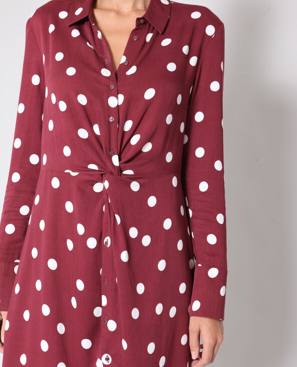 Robe boutonnée bordeaux - Pimkie