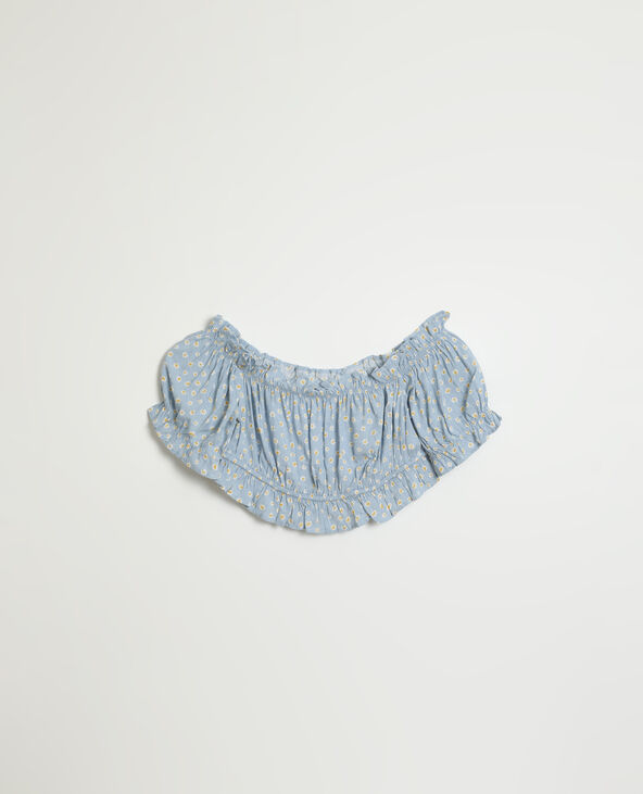 Crop top fleuri bleu - Pimkie