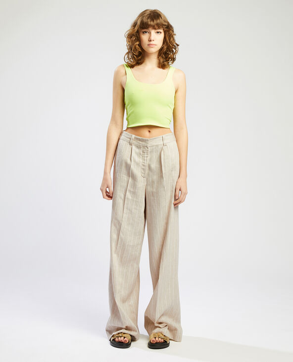 Pantalon beige ample cheap