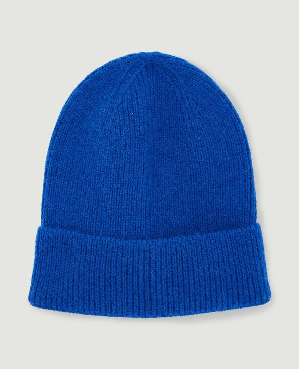 Bonnet avec revers bleu électrique - Pimkie