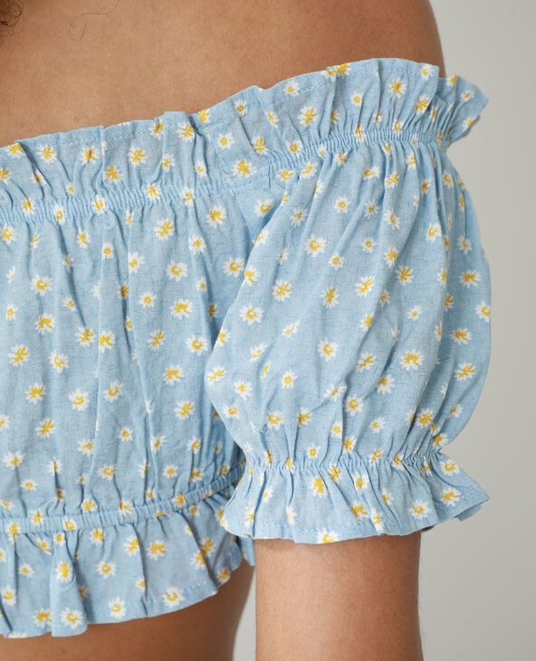 Crop top fleuri bleu - Pimkie