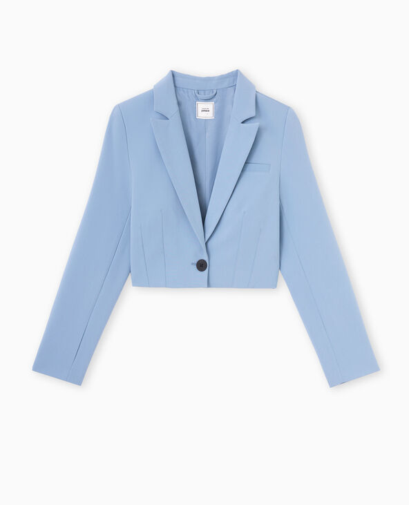 Veste blazer courte avec pinces bleu - Pimkie