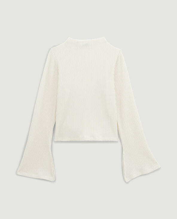 Top manches flare maille plissée blanc - Pimkie