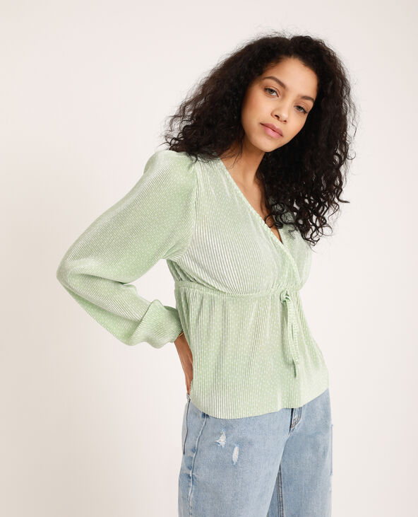 Blouse plissée vert de gris - Pimkie