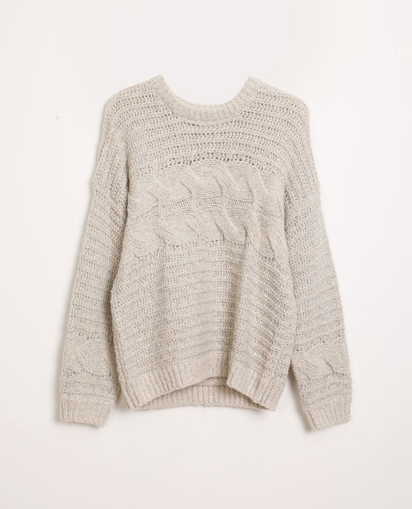 Gros pull torsadé beige - Pimkie