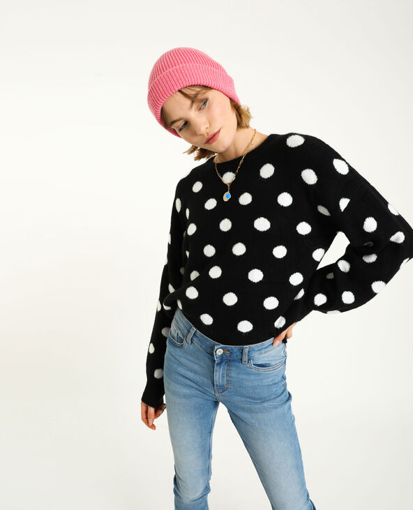 Pull à pois noir - Pimkie