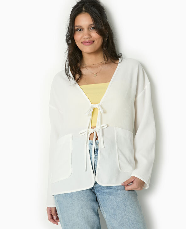 Veste légère et droite avec nouettes blanc - Pimkie