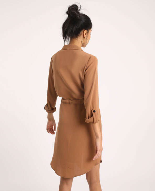 Robe ceinturée taupe - Pimkie